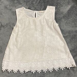 🥳 4/$25 Girls lace tank top size 4/5 (off white)